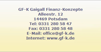 GF-K Gaigall Finanz-Konzepte Kanzlei fr Finanzberatungen und Versicherungsberatungen